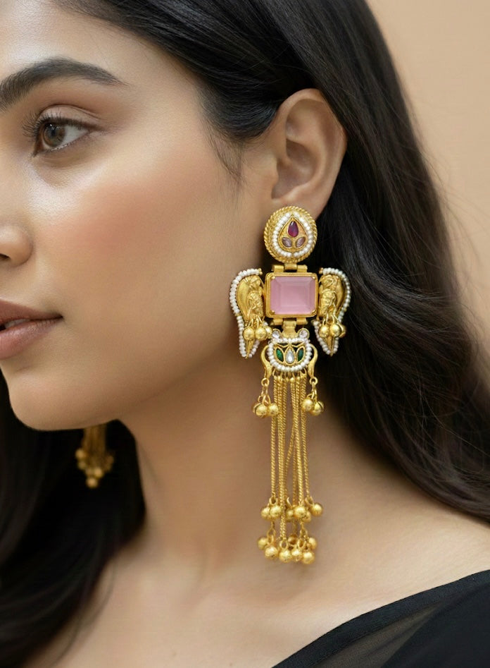 Bird Drop Kashmiri Earring