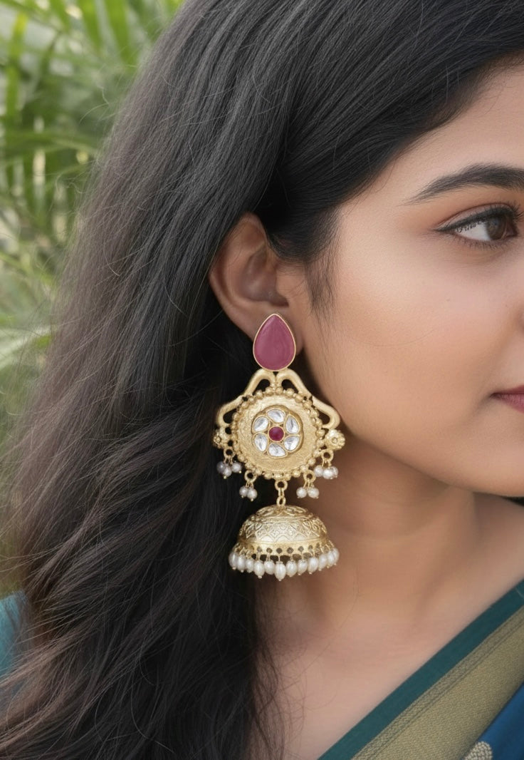 Vihina Brass Kashmiri Jhumka