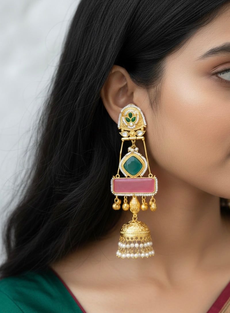 Dejhoor-e-Noor Brass- Plated Kashmiri Earring