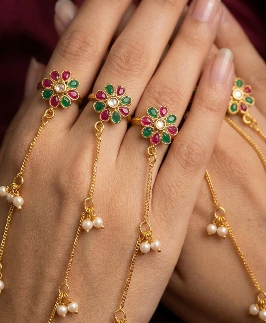 Flower 🌸- Brass Hathphool in Pair