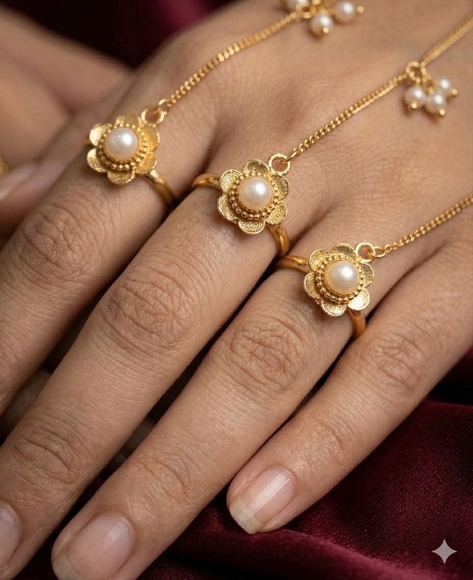 Pearl💎- Brass Hathphool in Pair