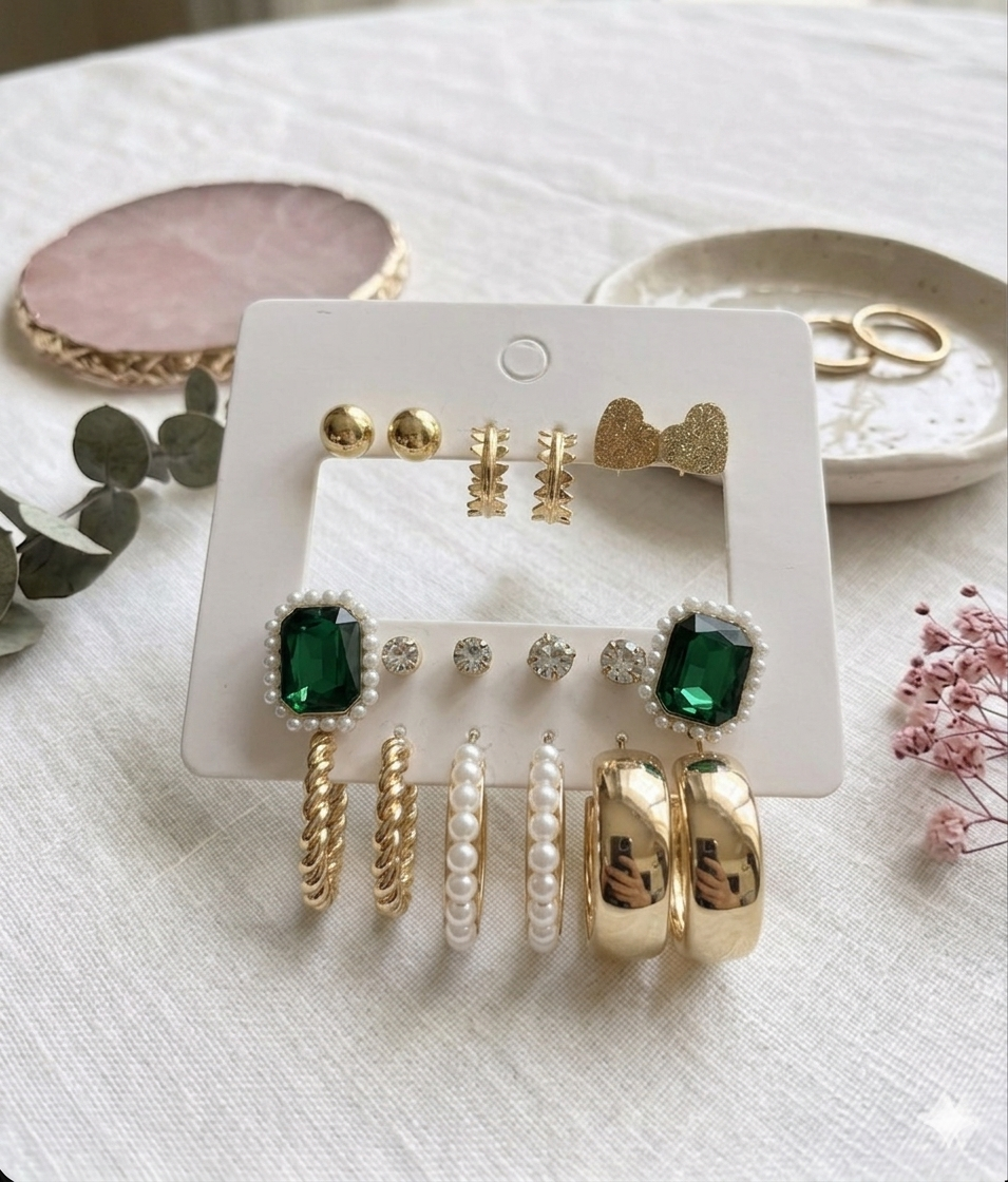 9 Earrings Set - Anti Tarnish