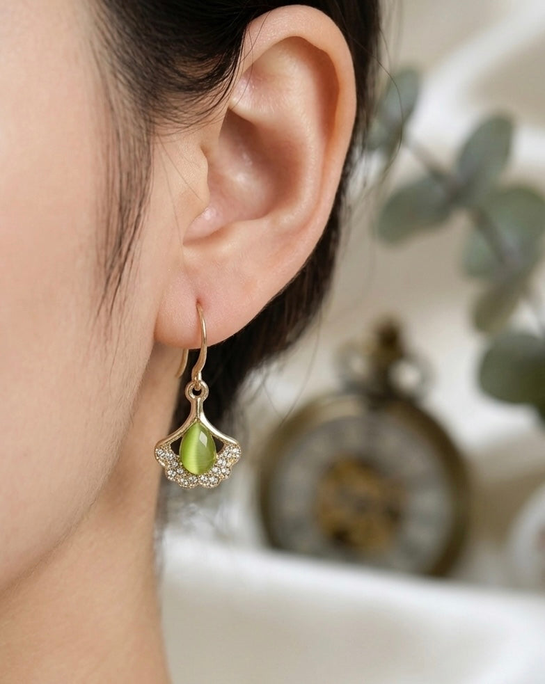 Green Floral☘️ Anti Tarnish Earrings