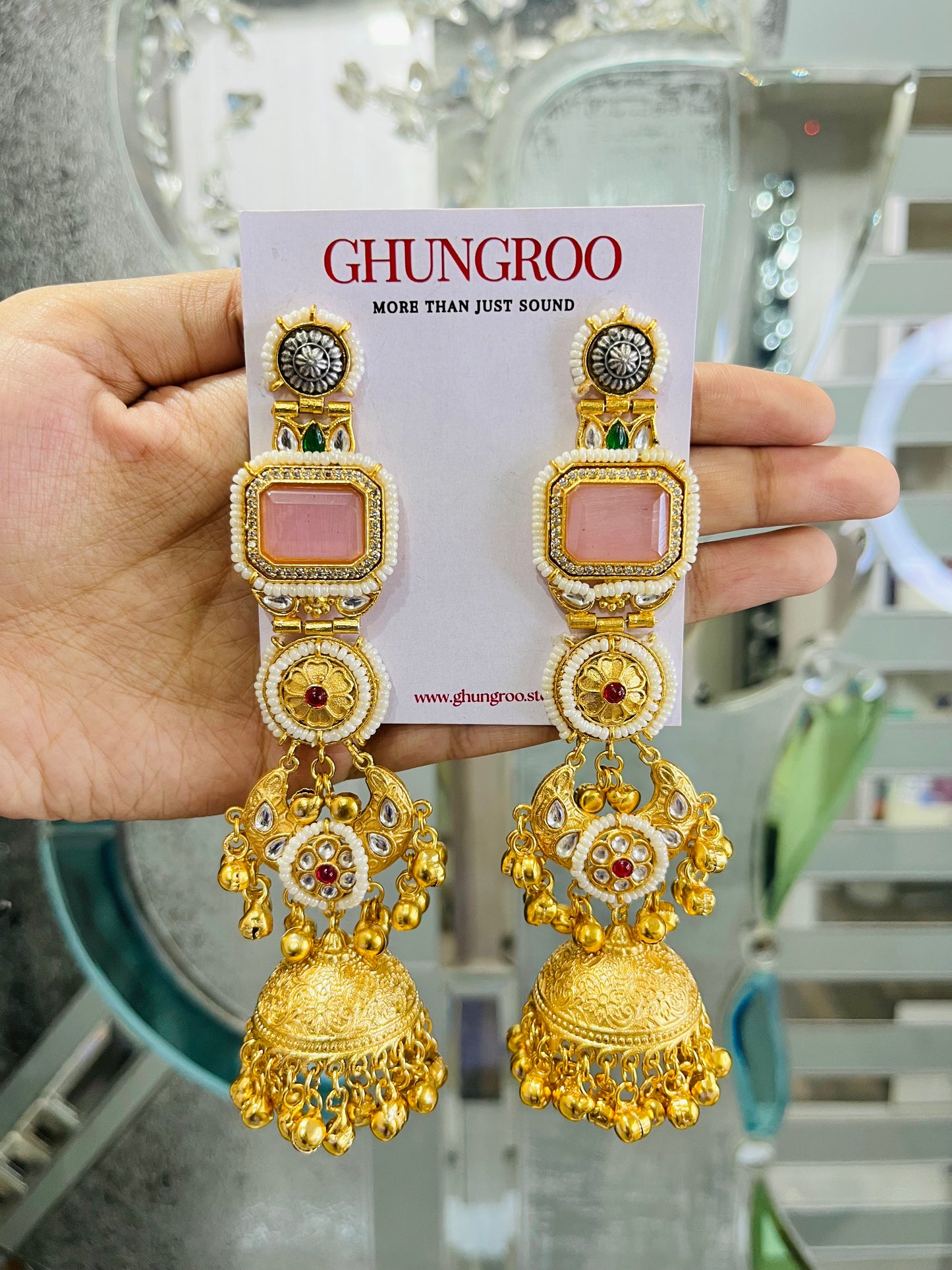 Ayaira Brass Kashmiri Earrings