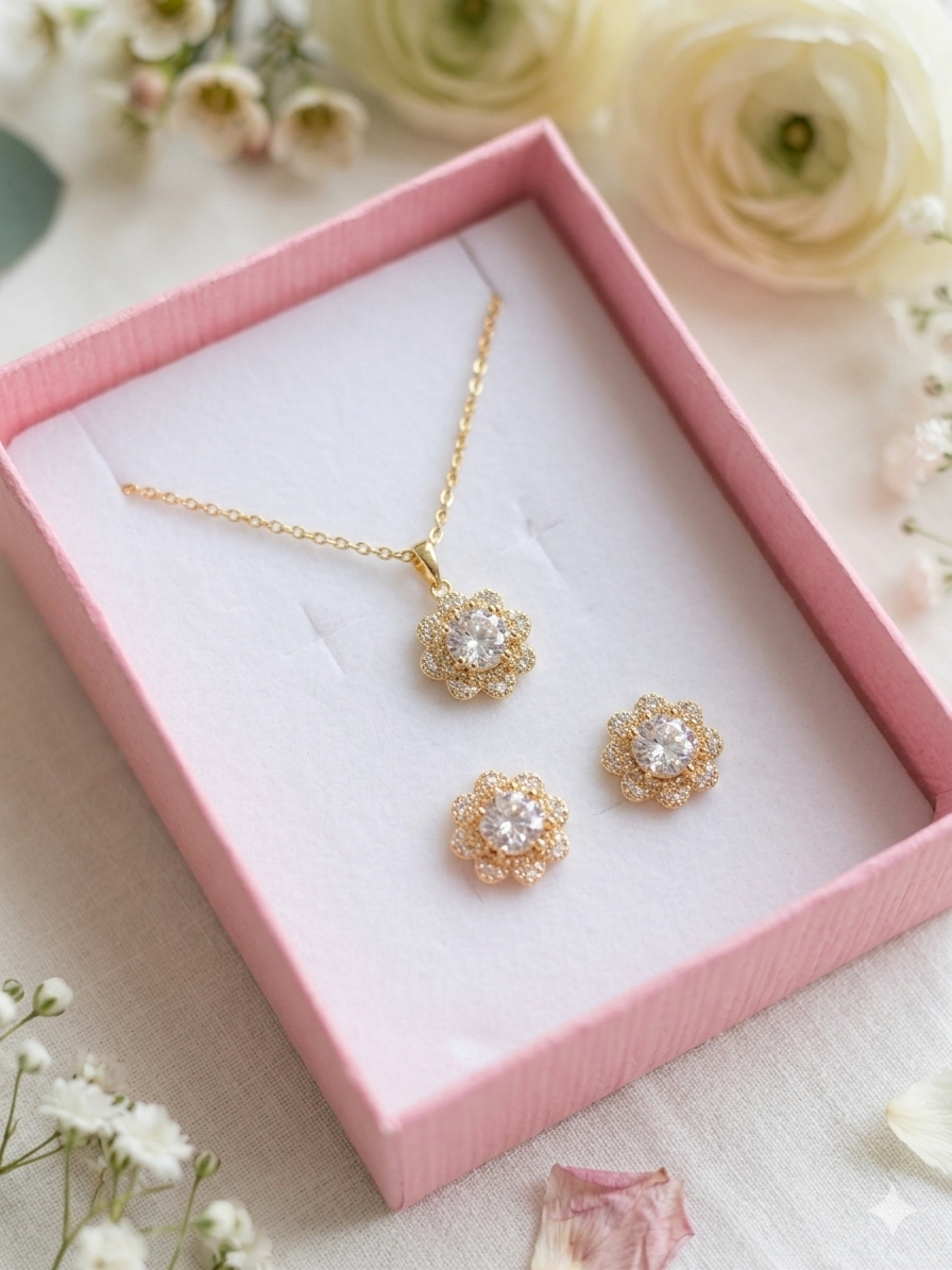 AD look Floral 🌸 Neckpiece and Earring Set