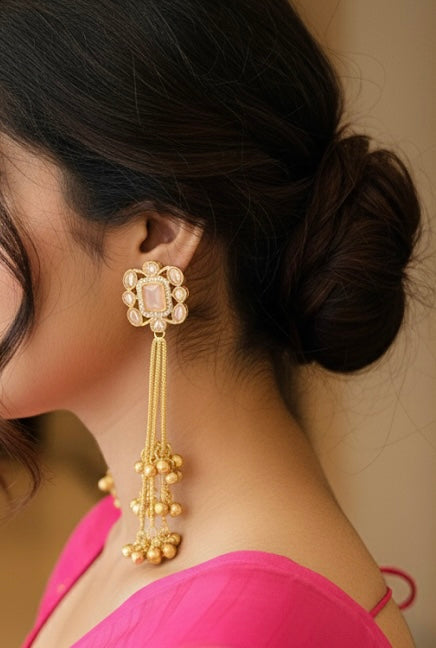Floral AD Look Kashmiri Earrings