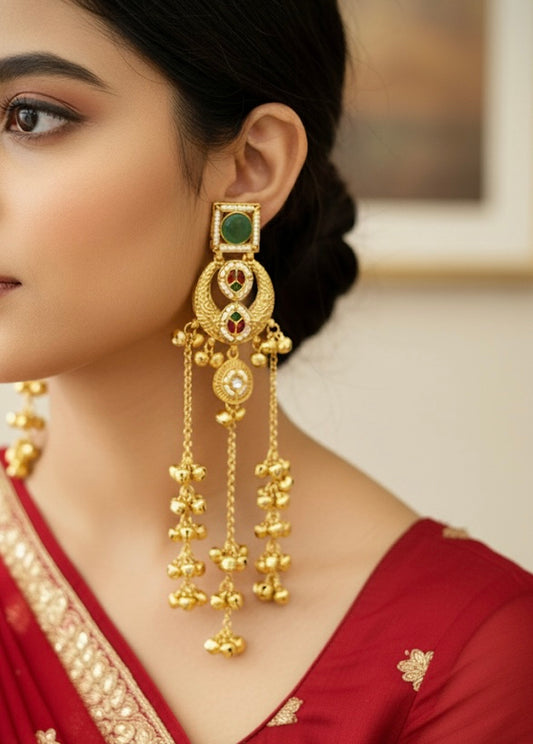Kashmiri Chand Ghungroo Earrings