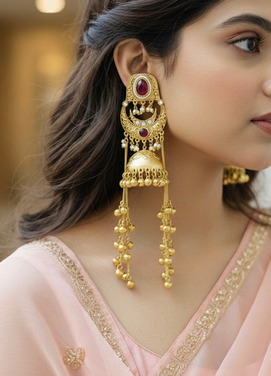 Chand Jhumka Brass Kashmiri Earring