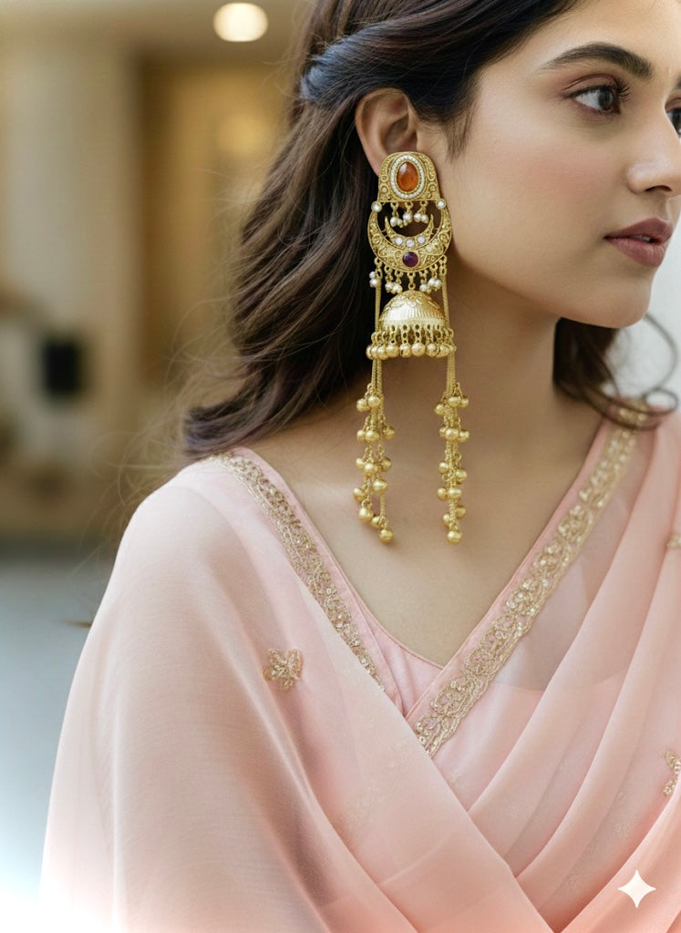 Chand Jhumka Brass Kashmiri Earring