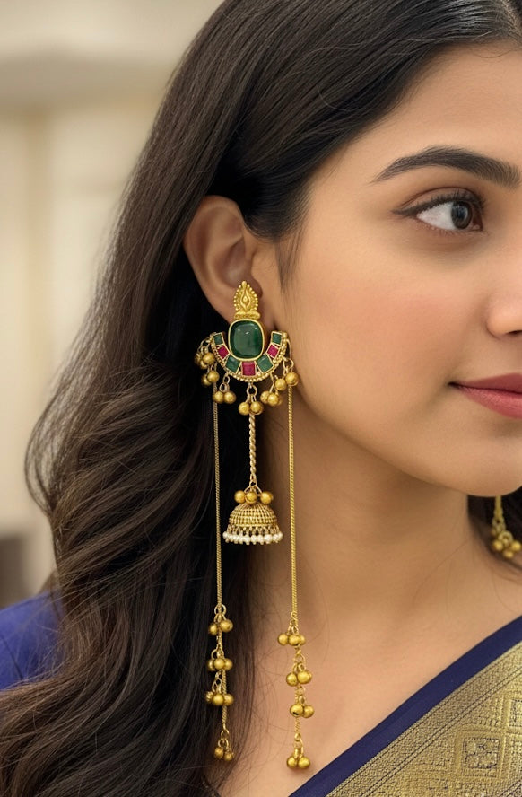 Saanjh Brass Kashmiri Earrings