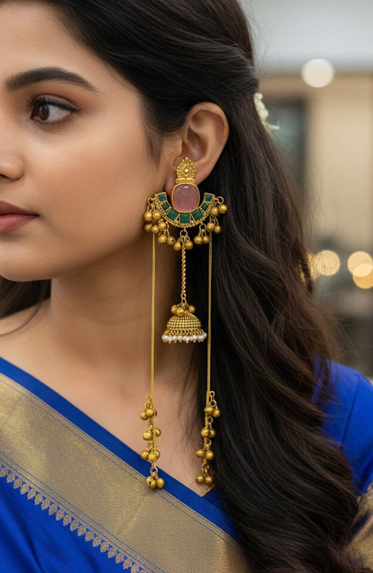 Saanjh Brass Kashmiri Earrings