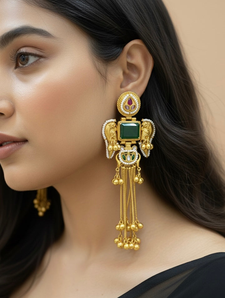 Bird Drop Kashmiri Earring