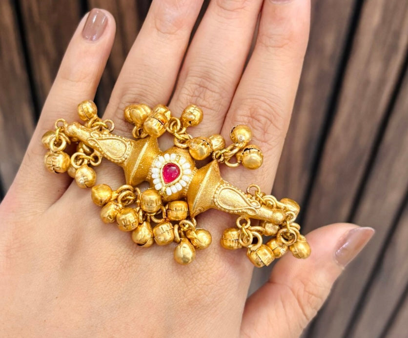 Ghungroo Adjustable Kashmiri Ring