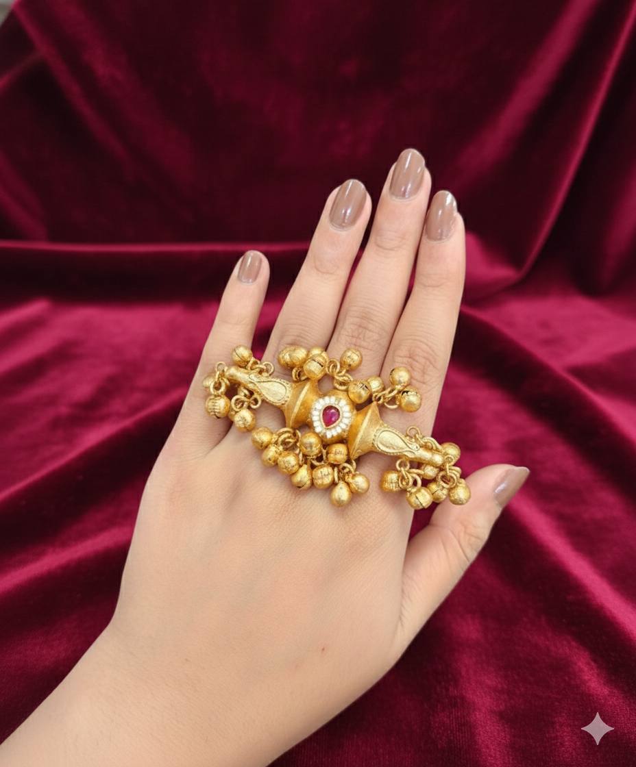 Ghungroo Adjustable Kashmiri Ring