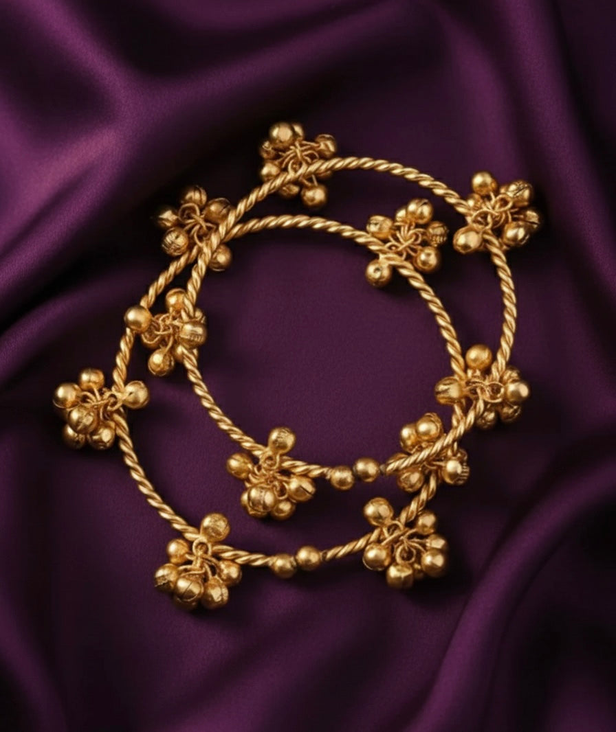 Plain Adjustable Ghungroo Bangles- 2 Bangles/pair