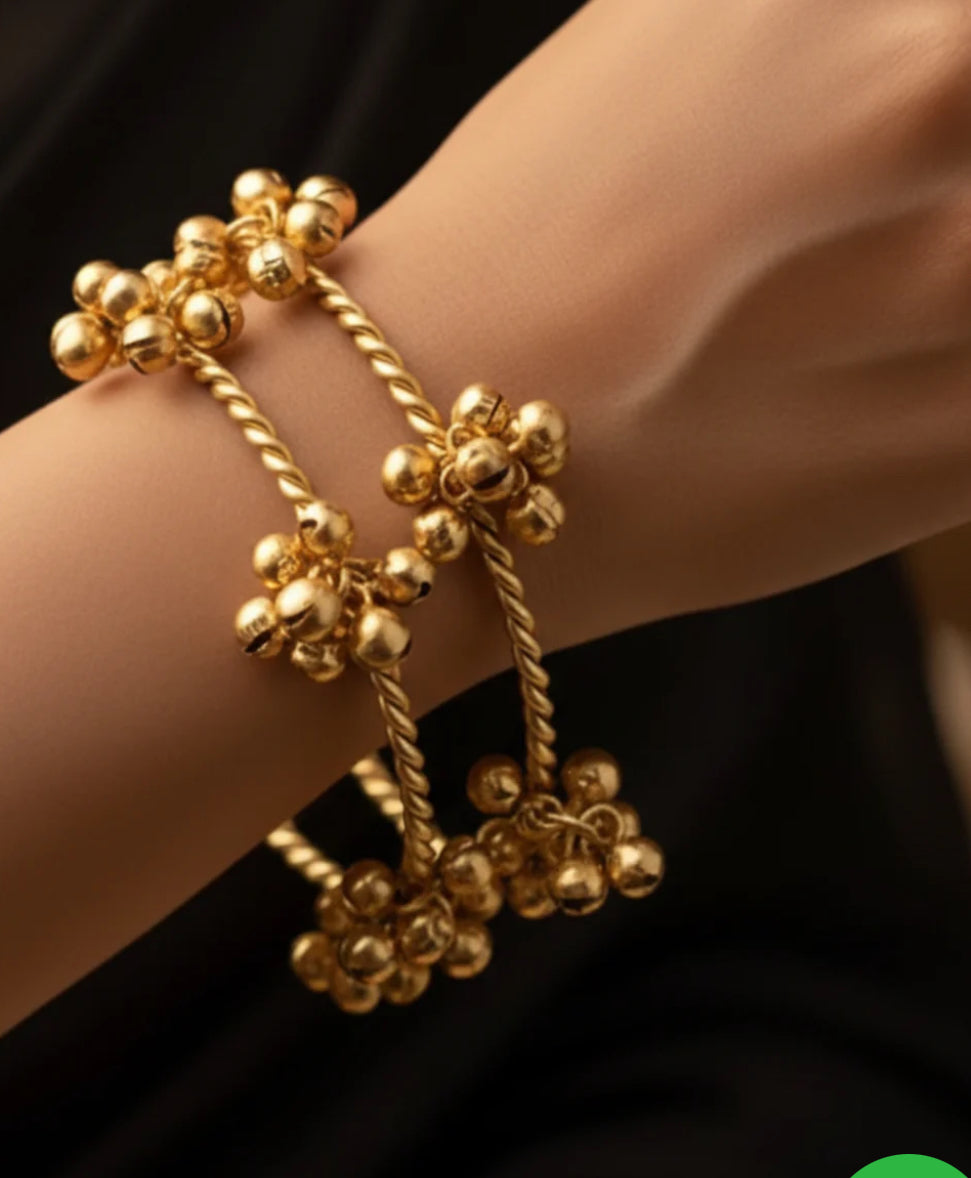 Plain Adjustable Ghungroo Bangles- 2 Bangles/pair
