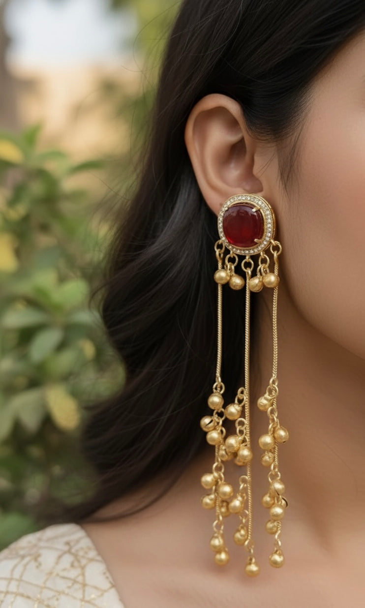 Aira Stud Ghungroo Kashmiri Earring