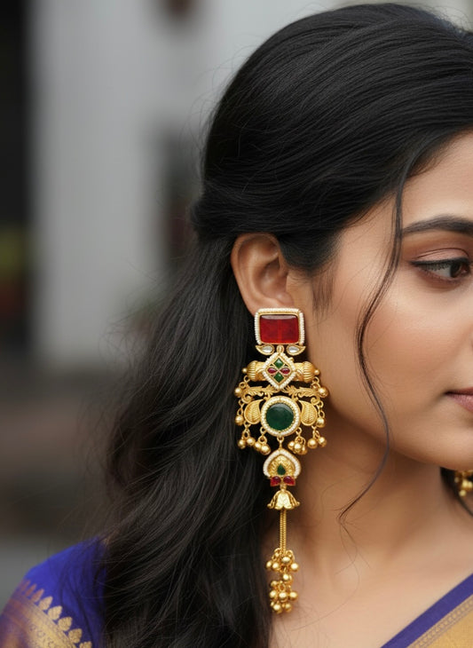 Adaa Brass Kashmiri Earring