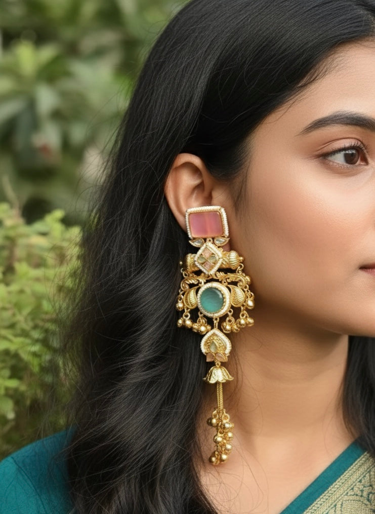 Adaa Brass Kashmiri Earring