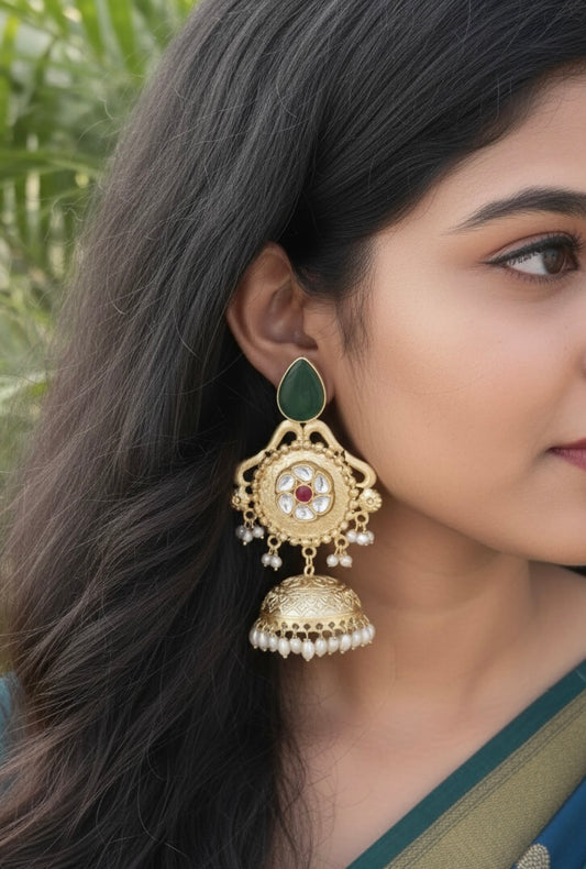 Vihina Brass Kashmiri Jhumka