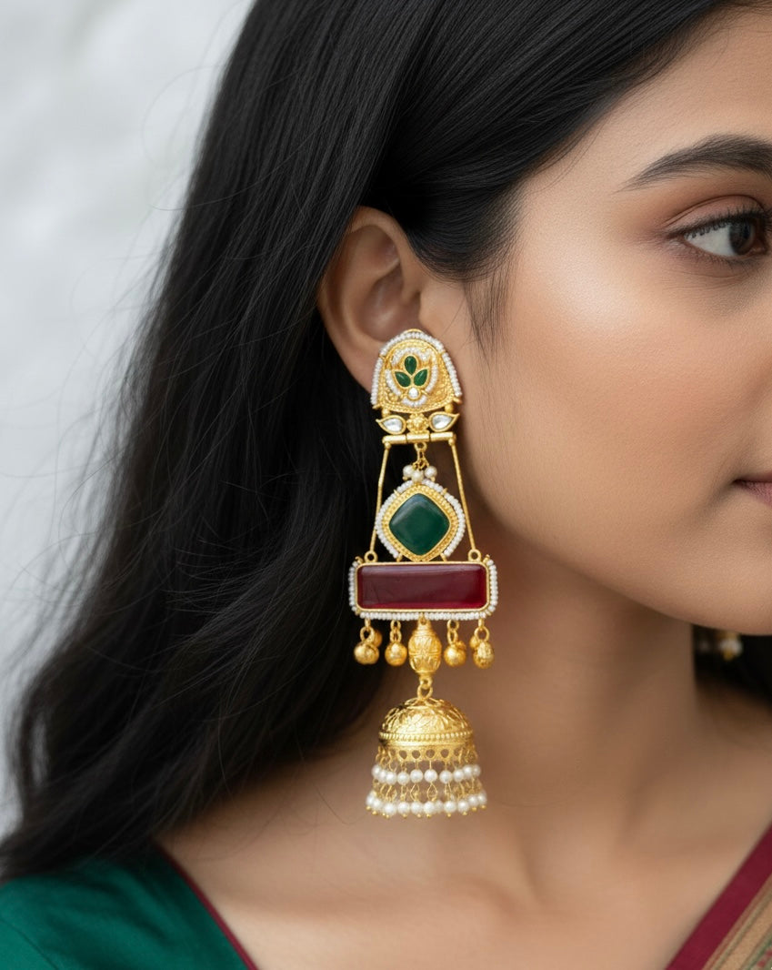 Dejhoor-e-Noor Brass- Plated Kashmiri Earring
