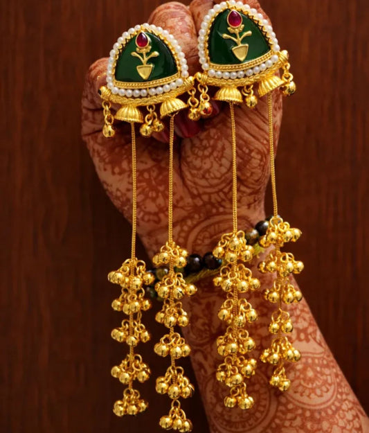 Zeenat Long Chain Kashmiri Earring