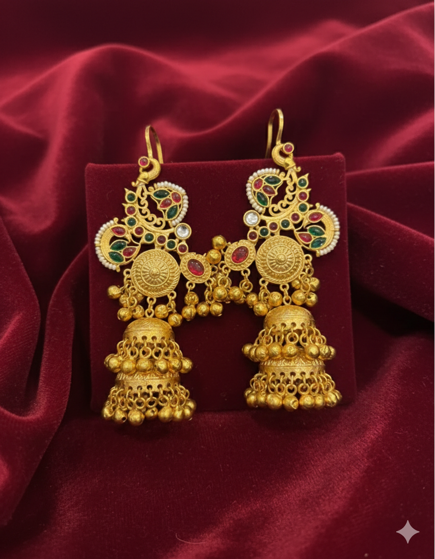 Kashmiri Earcuffs with Jhumki and Ghungroo's