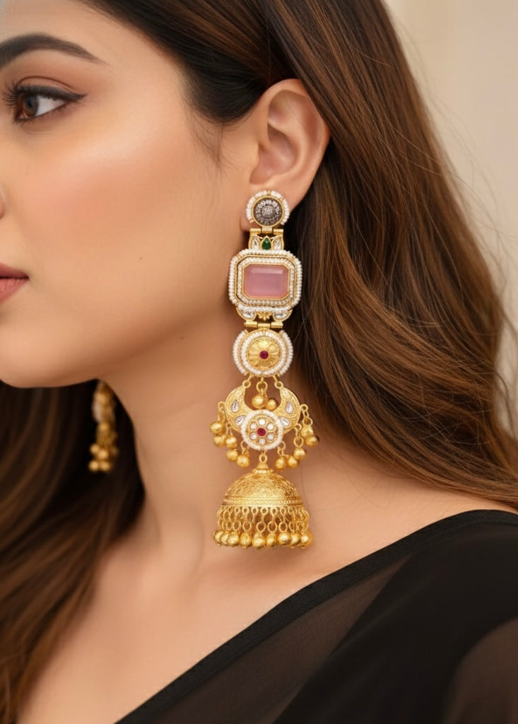 Ayaira Brass Kashmiri Earrings