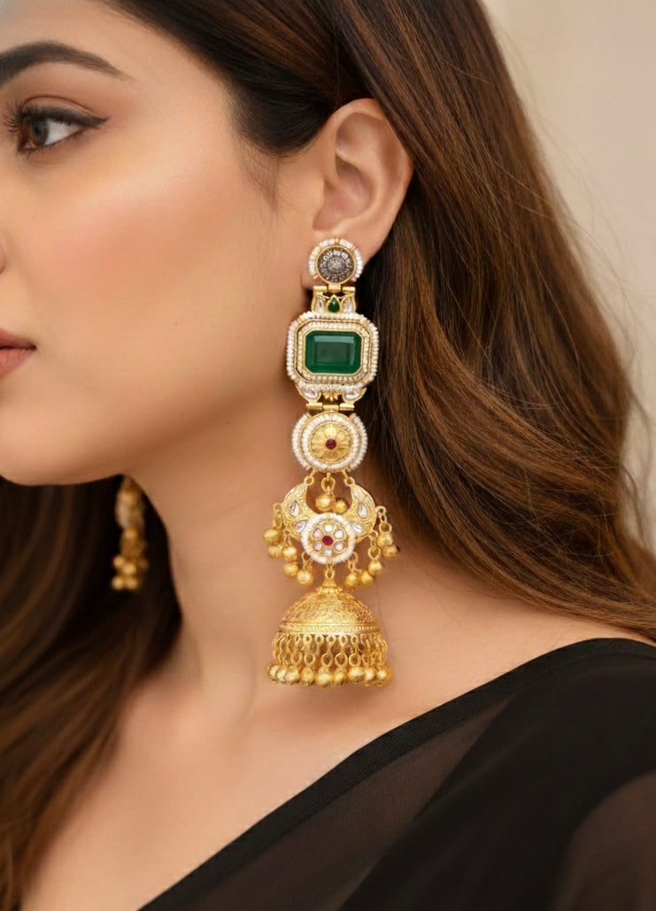 Ayaira Brass Kashmiri Earrings