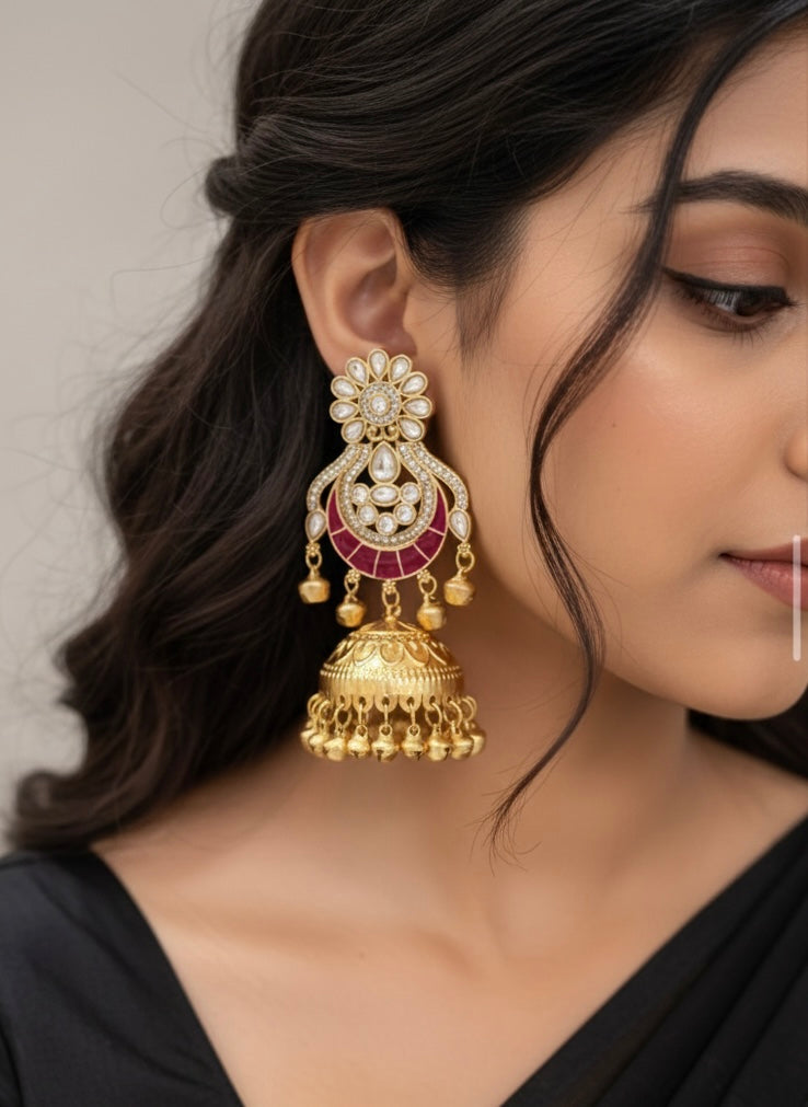 Moon Design Kashmiri Jhumka