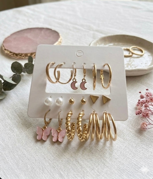 9 Earrings Set - Anti Tarnish