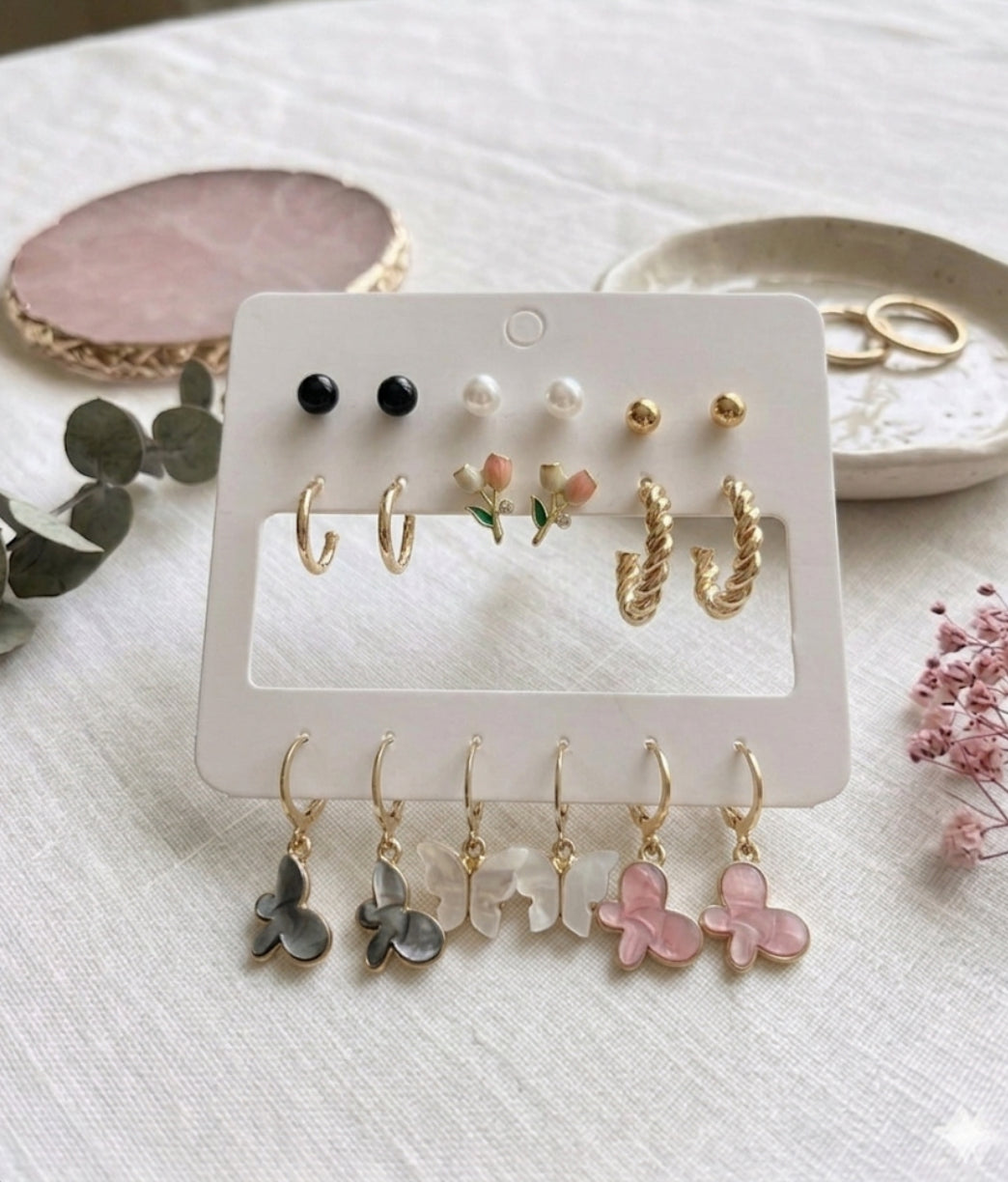 9 Earrings Set - Anti Tarnish