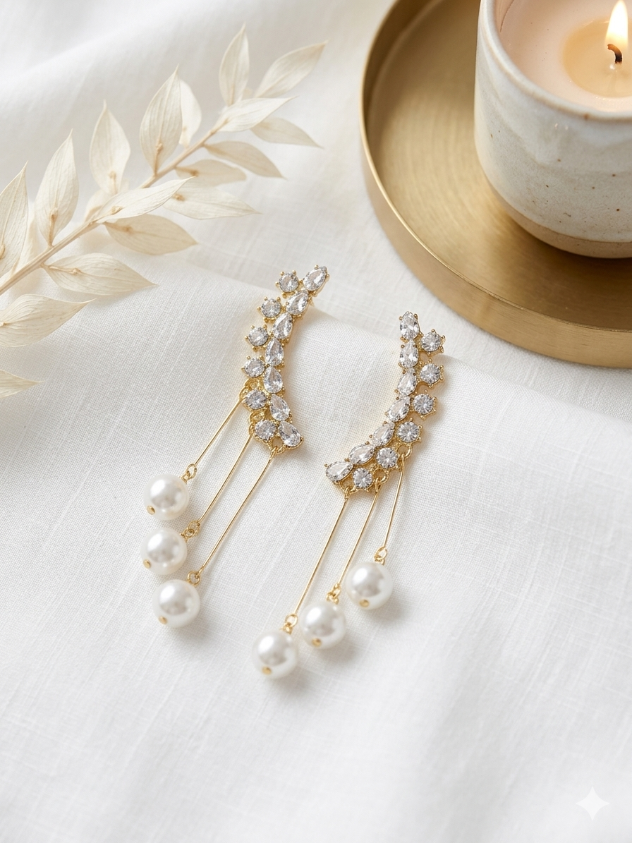 Pearl Hanging Earcuffs