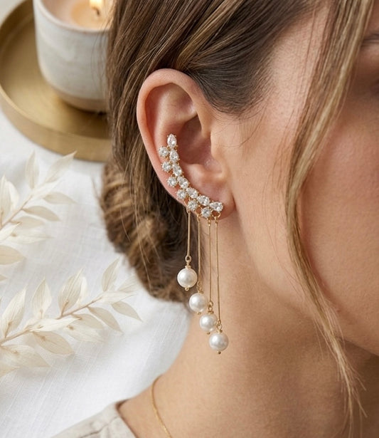 Pearl Hanging Earcuffs