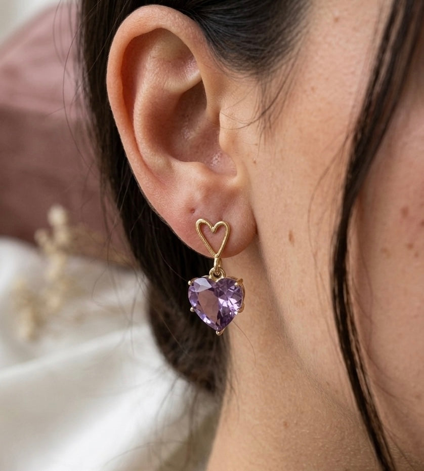 Purple Heart Shape💜 Earrings