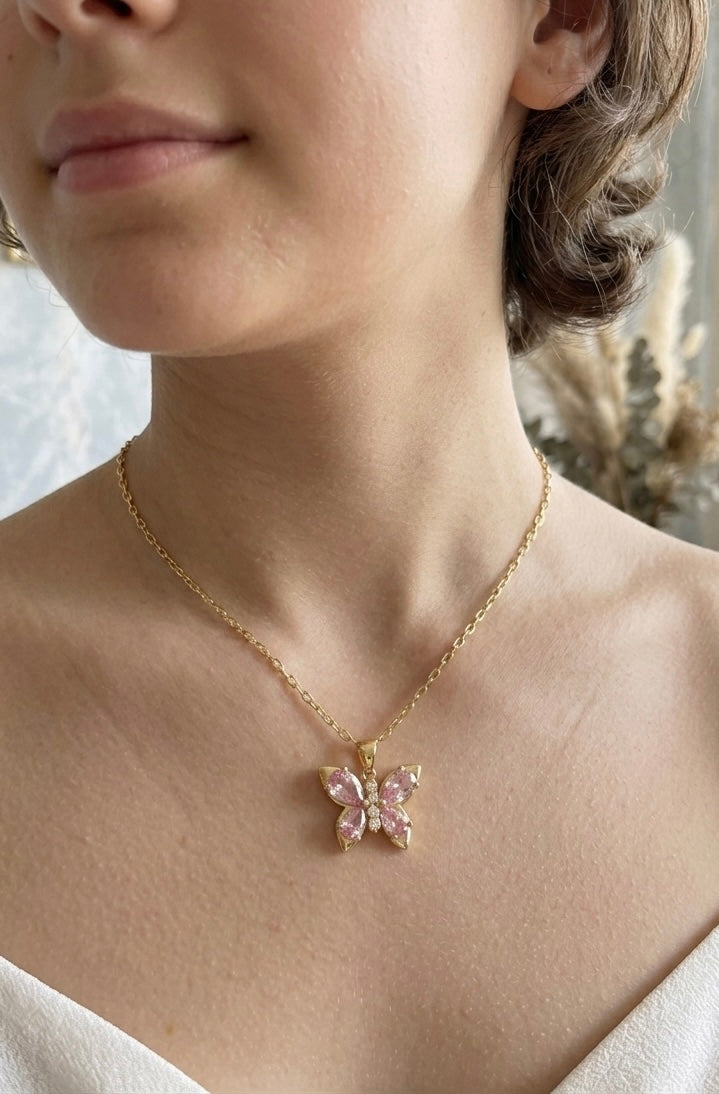 Pink Butterfly Neckpiece 🦋