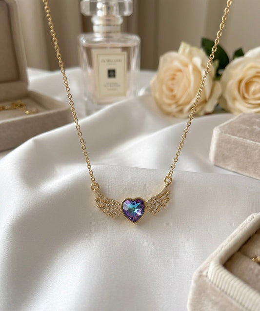 Wings with Heart Neckpiece 🦋💜