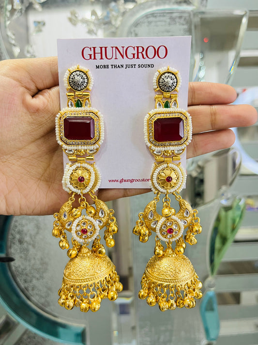 Ayaira Brass Kashmiri Earrings