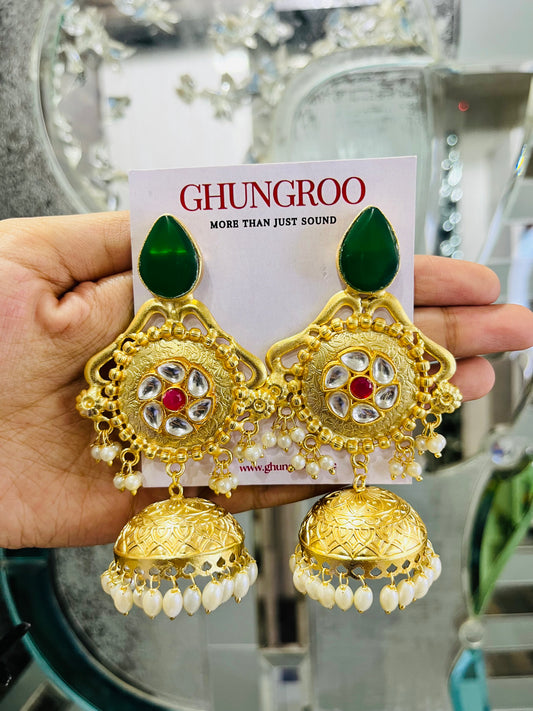 Vihina Brass Kashmiri Jhumka