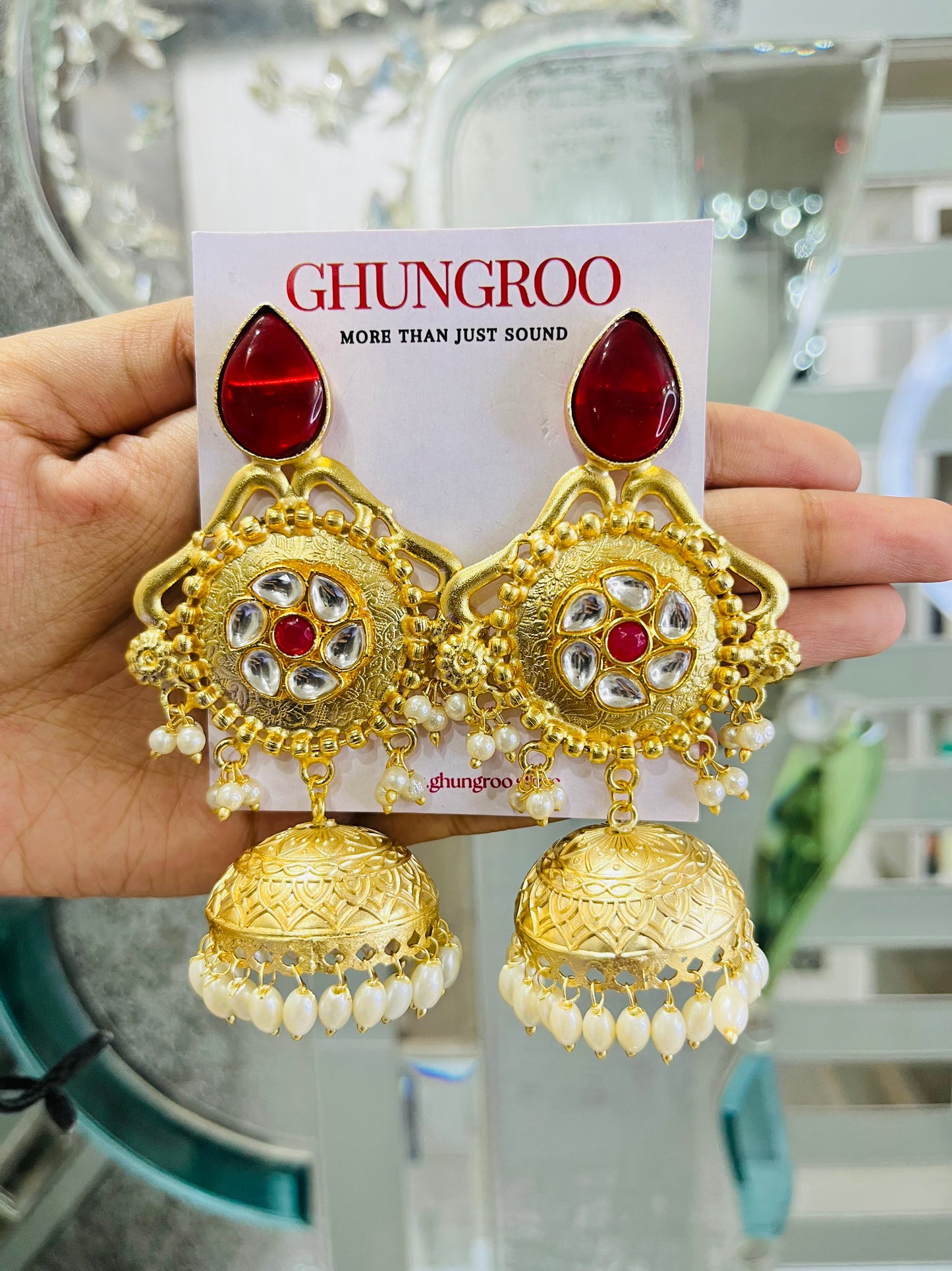 Vihina Brass Kashmiri Jhumka