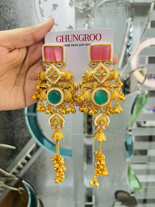 Adaa Brass Kashmiri Earring