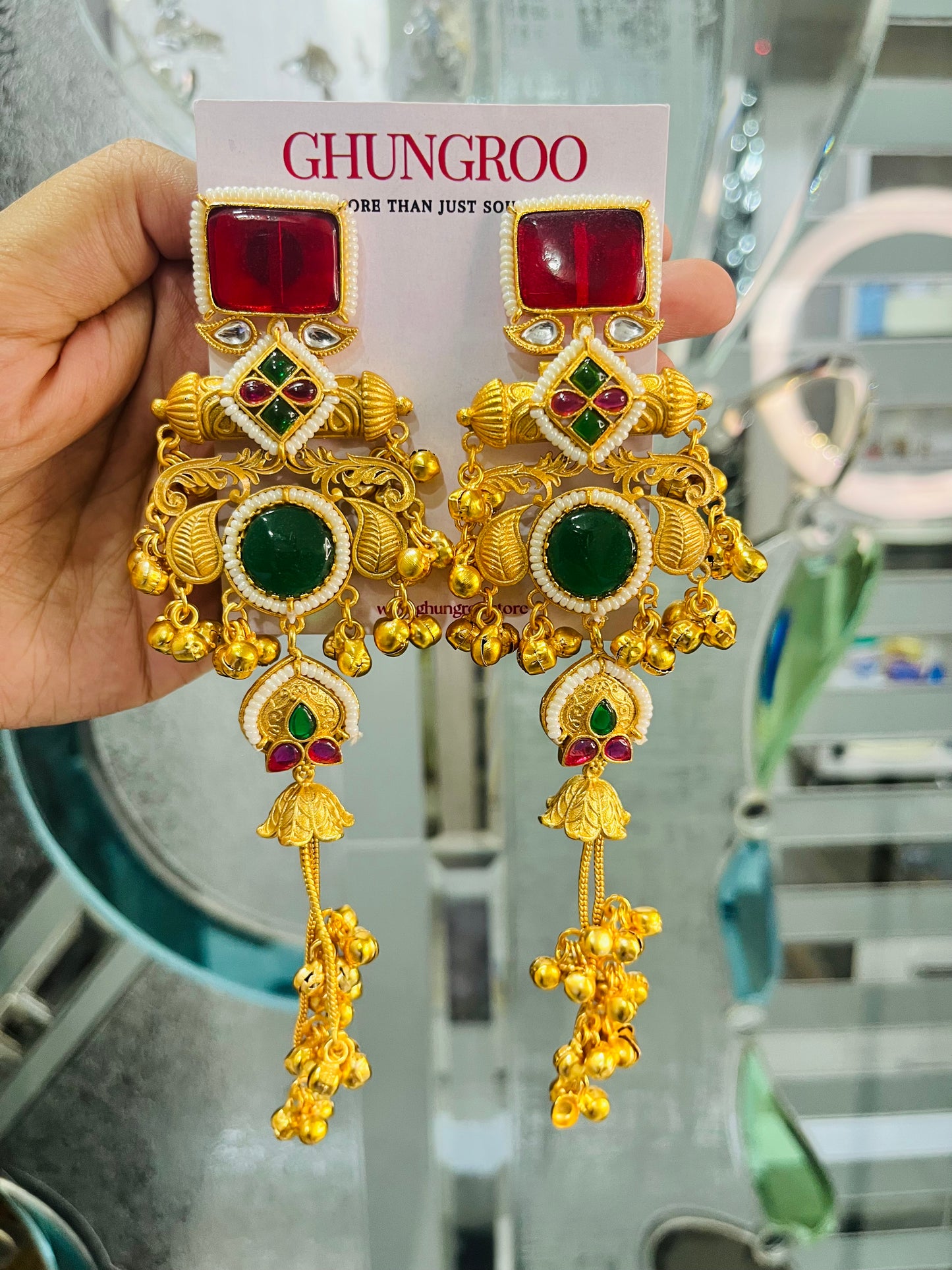 Adaa Brass Kashmiri Earring