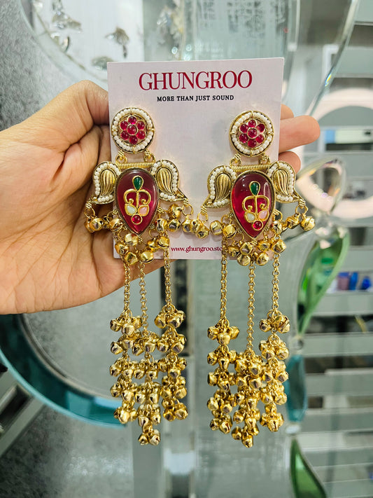 Bulbul Feather Drop Kashmiri Earring