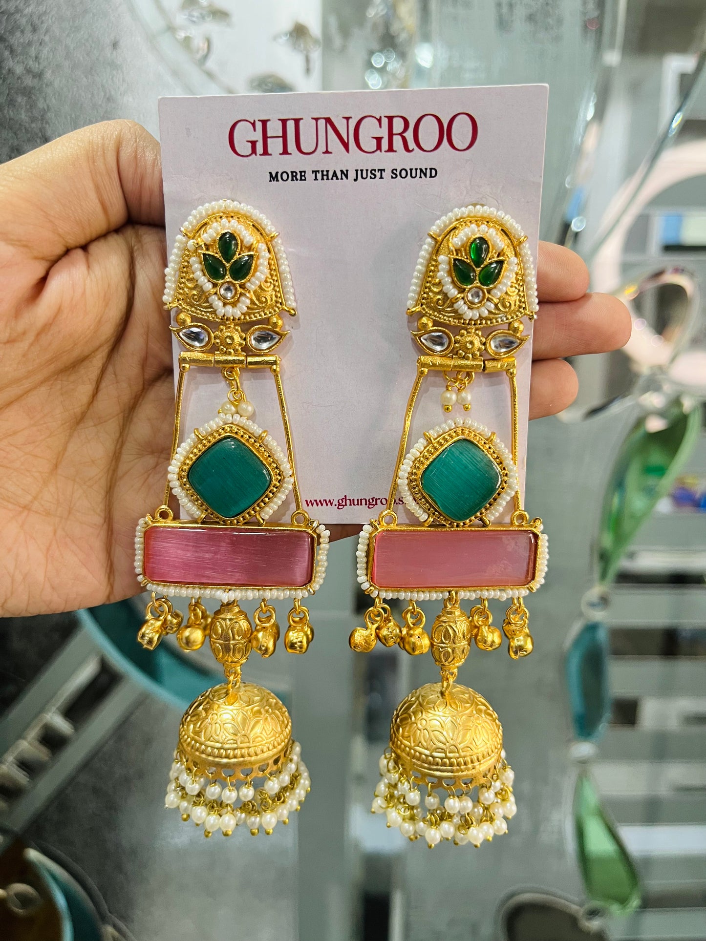 Dejhoor-e-Noor Brass- Plated Kashmiri Earring