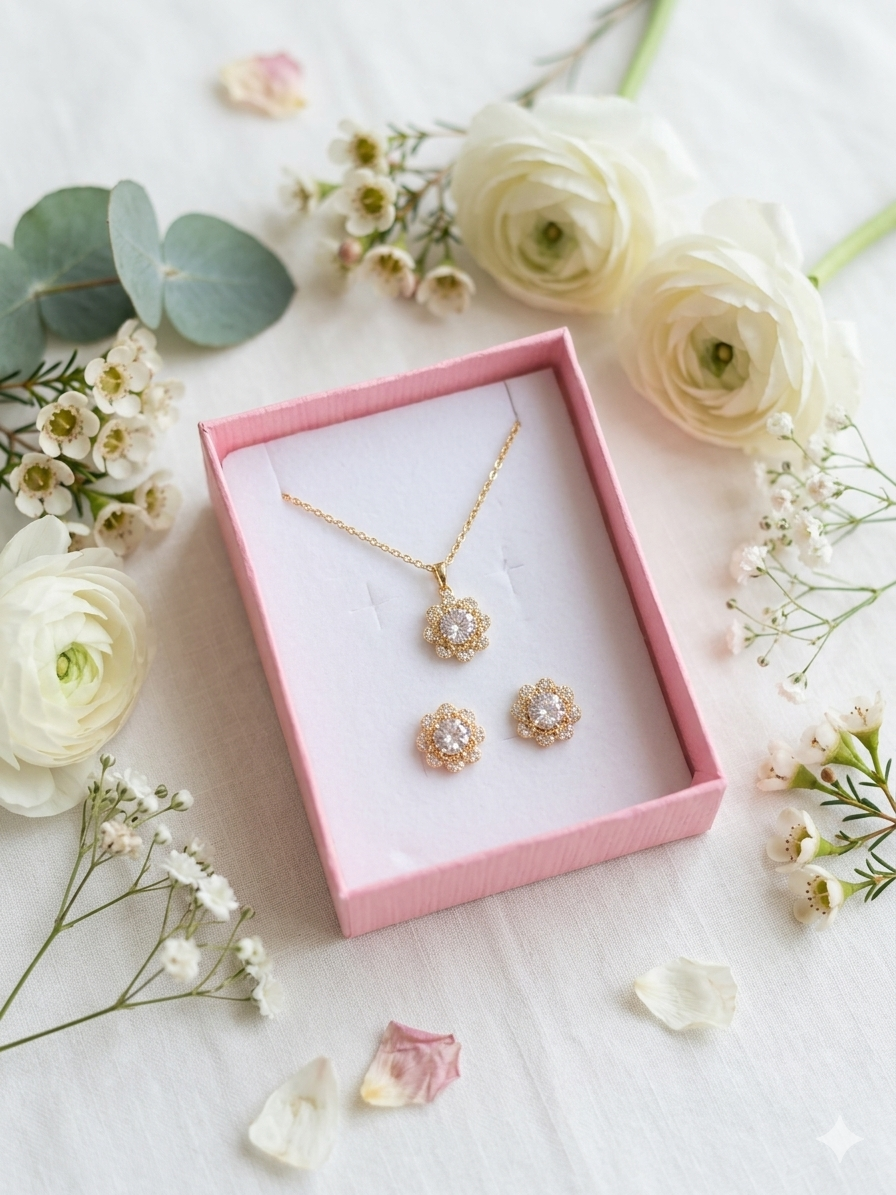 AD look Floral 🌸 Neckpiece and Earring Set