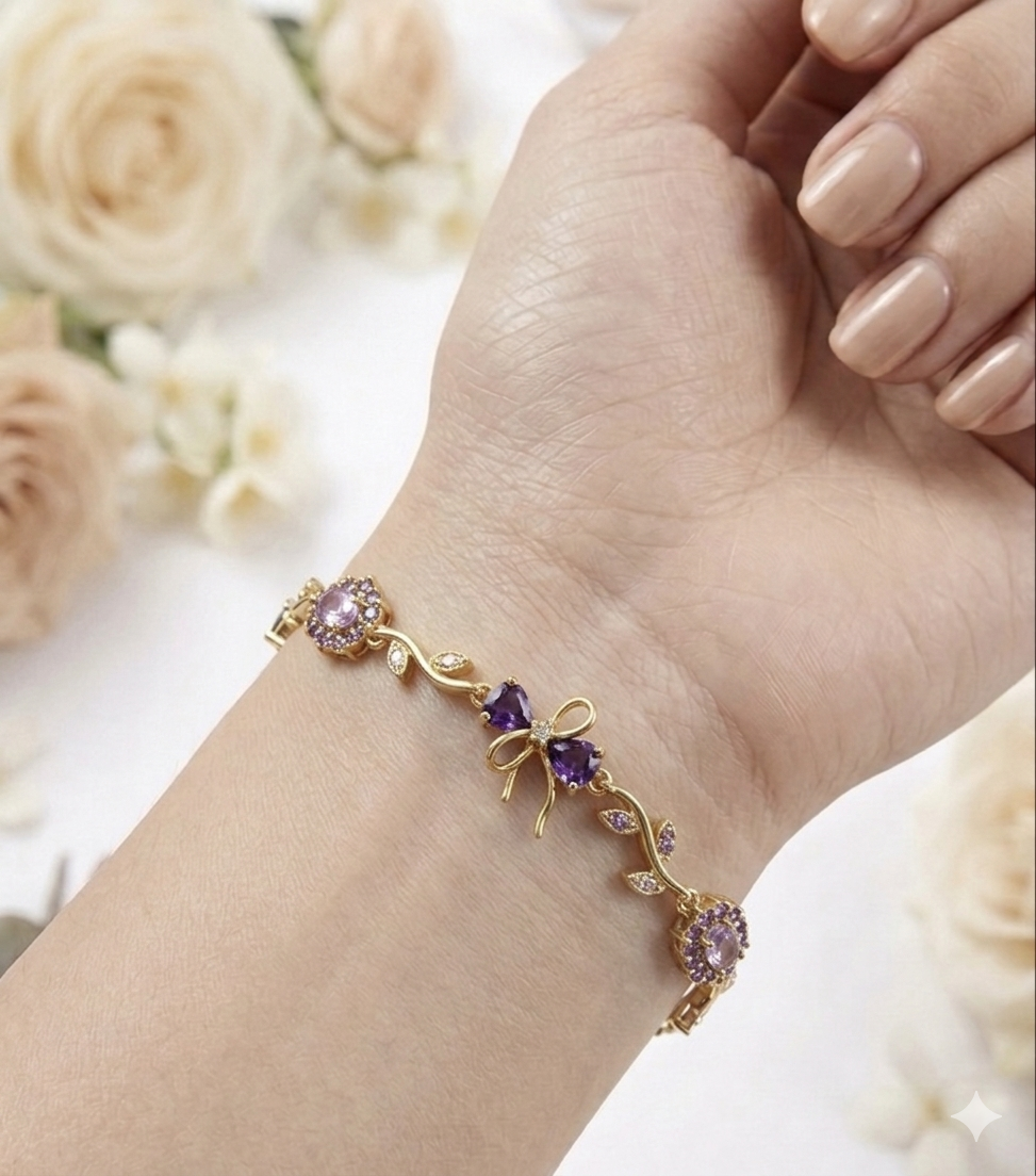 Beautiful Purple Floral Bracelet💜