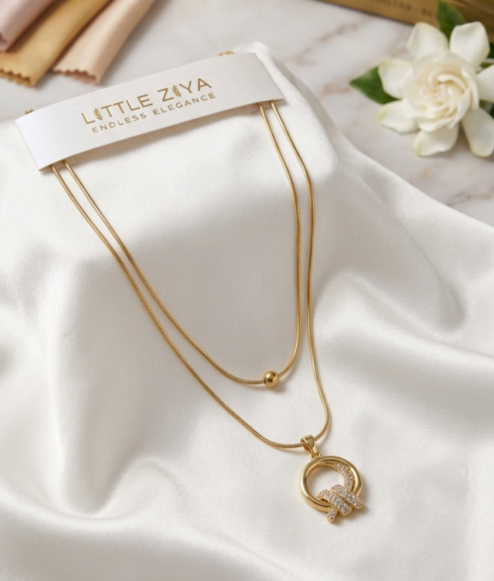 Anti Tarnish Double Chain With AD look Locket