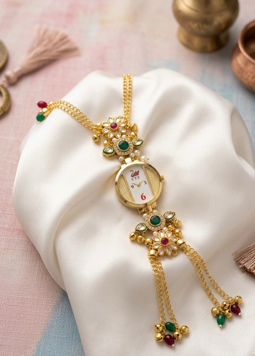 TIARA🦚- KUNDAN STATEMENT WATCH